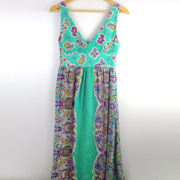 Tibi 100% Silk Paisley Maxi Dress Size 4 - Picture 4 of 12